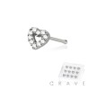 MULTI CZ HEART 316L SURGICAL STEEL NOSE BONE STUD BOX